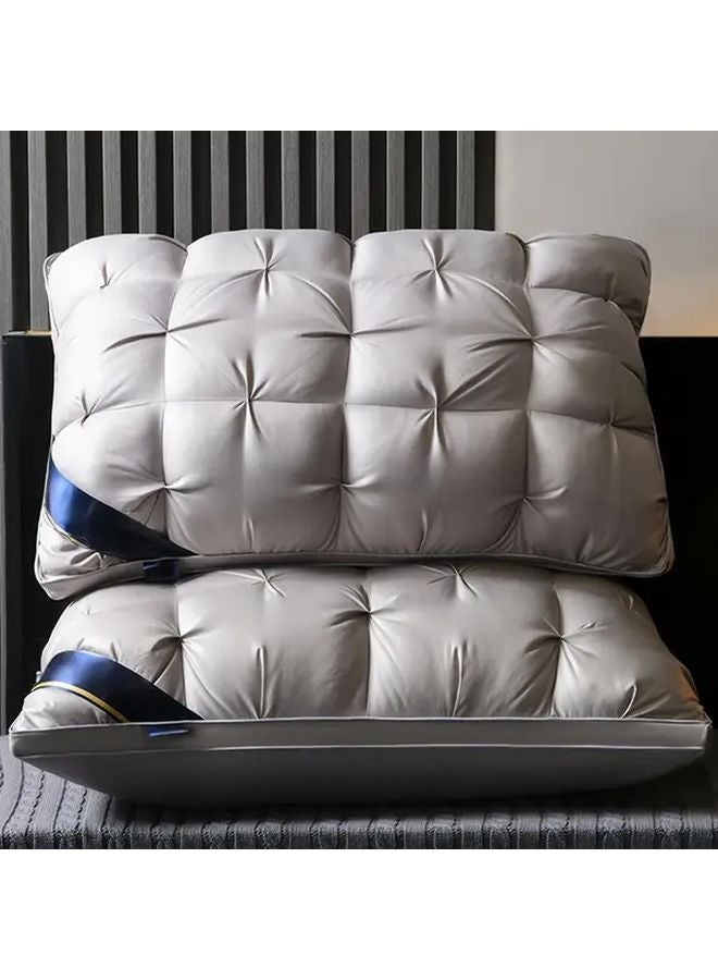 Slate Gray Luxury Hotel Quality Neck Support Pillow 2pcs Hypoallergenic Machine Washable - Image 5